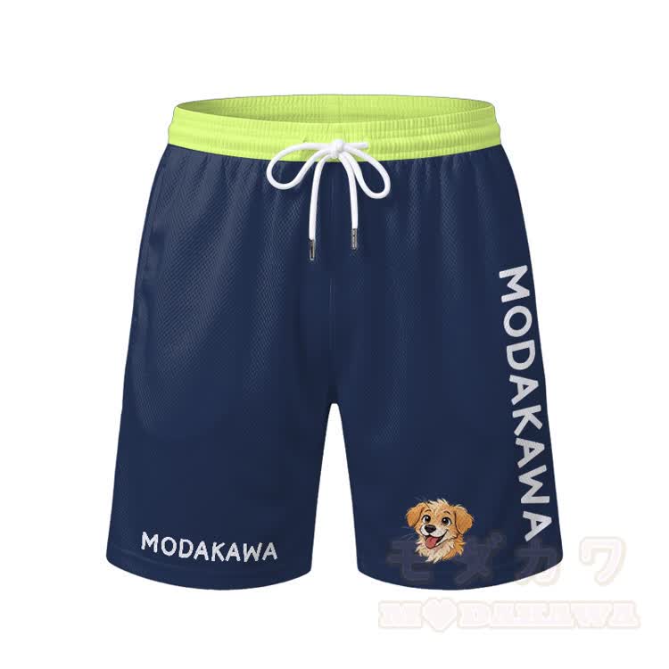 Puppy Graphic Men's Sports T-shirt Drawstring Shorts Modakawa Matching Outfit - Blue Shorts - 5XL - image 10