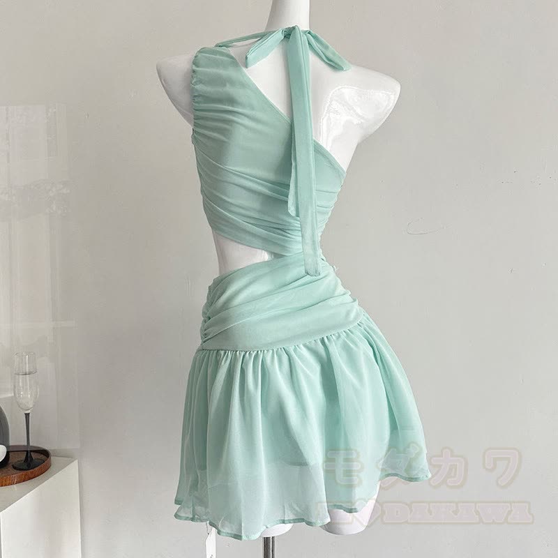 One Shoulder Cutout Flower Dress - image 4