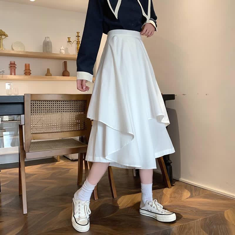 Irregular High Waist Wide Leg Casual Palazzo Pants - image 7