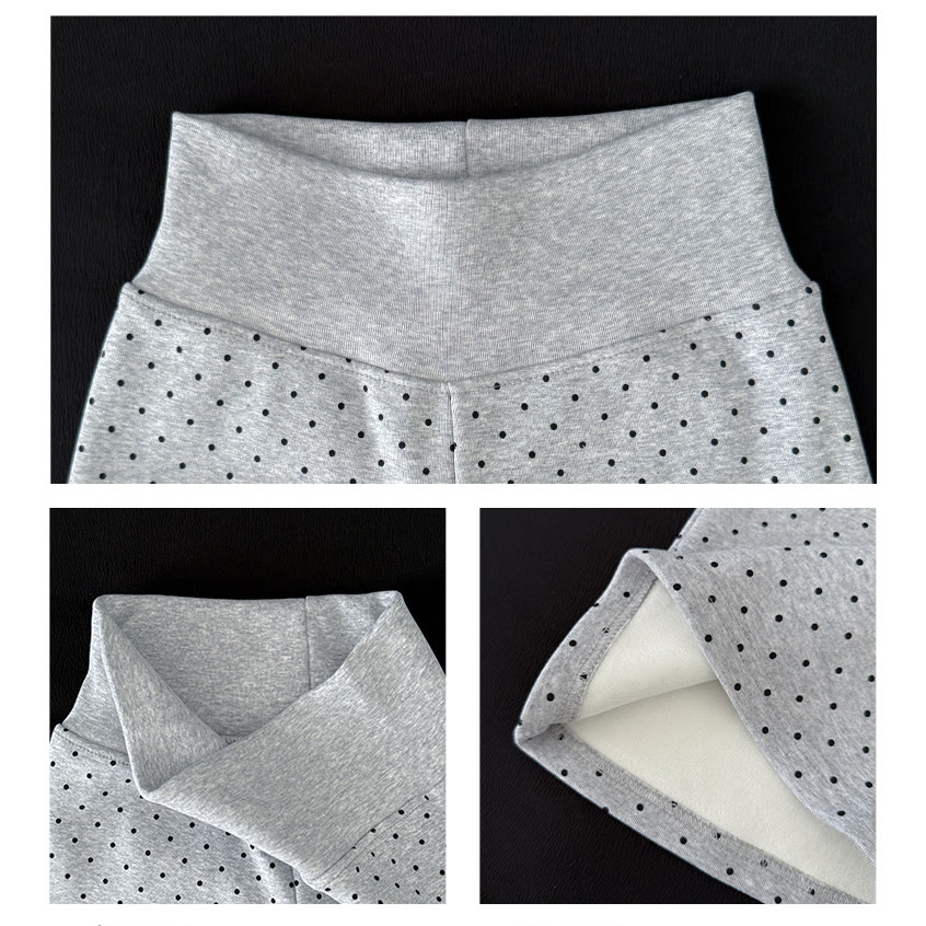 Fleece Lined Polka Dot Flared Casual Pants - image 10