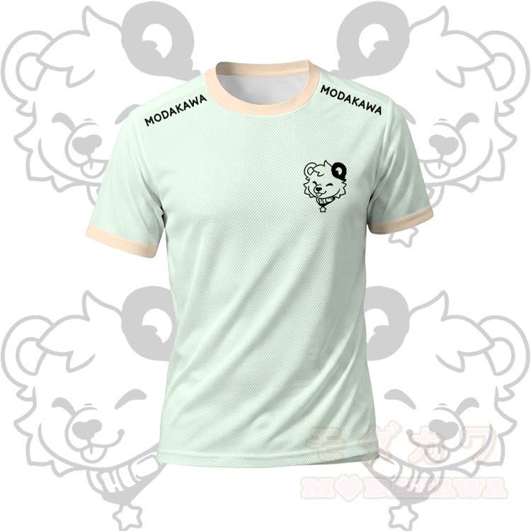 MODAKAWA X popipeko Tongue Out Bear Graphic Men's Sports T-shirt Drawstring Shorts Matching Outfit - Green Top - 5XL - image 6