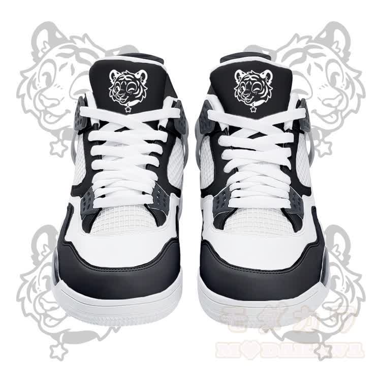 Wink Tiger Graphic Modakawa Lace Up Sports Air Cushion Shoes - Black - 48 - image 6