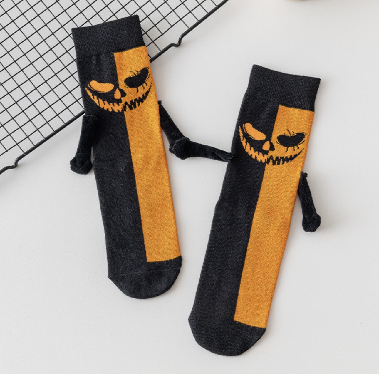 Halloween Funny Crew Socks - Pumpkin Face - One Size - image 6