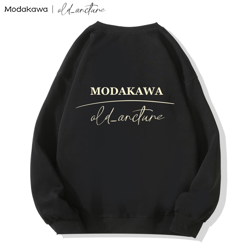 MODAKAWA X  old_arcture Blonde Girl Brushing Hair Print Round Collar Sweatshirt - image 6