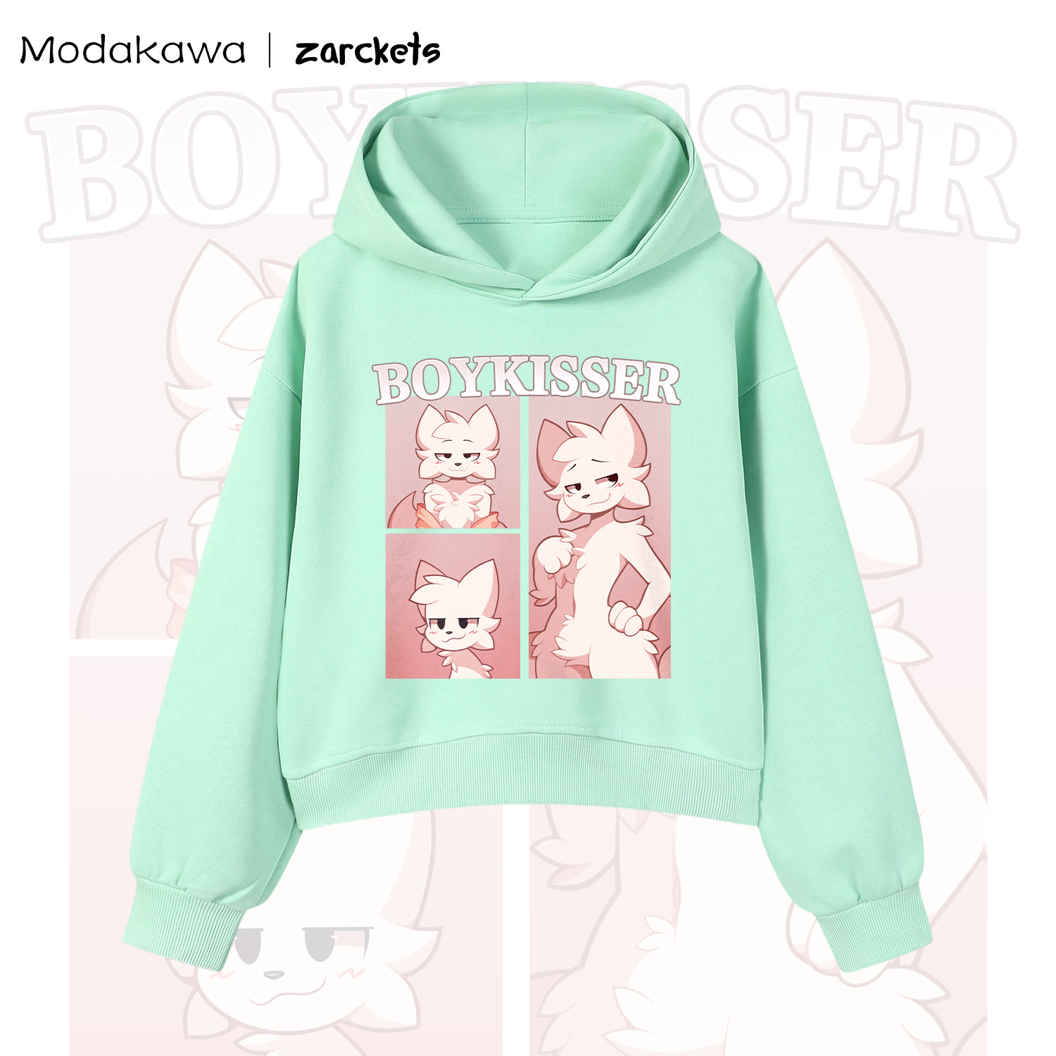 MODAKAWA x Zarckets Cat Print Hoodie - Green - 3XL - image 6
