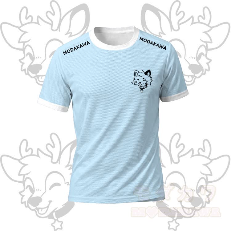 MODAKAWA X popipeko Deer Graphic Men's Sports T-shirt Drawstring Shorts Matching Outfit - Blue Top - 5XL - image 6