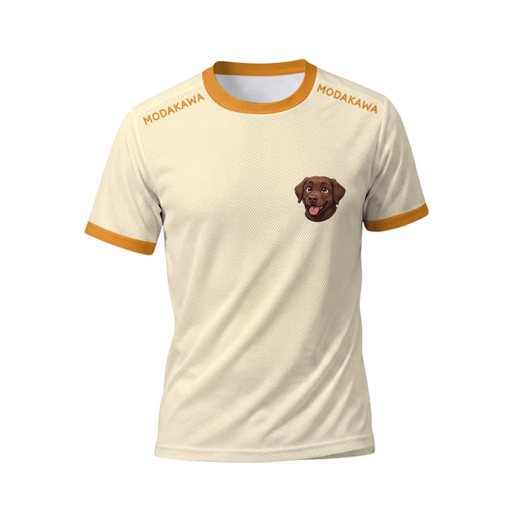 Labrador Graphic Sports T-shirt Drawstring Shorts Modakawa Matching Outfit - Beige Top - 5XL - image 6
