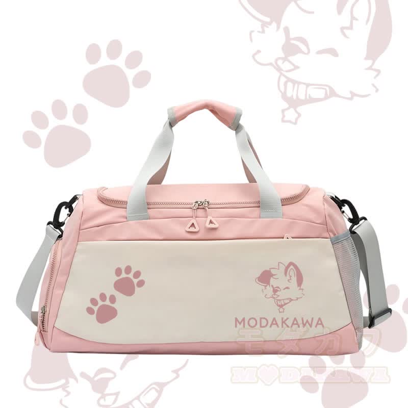 MODAKAWA X popipeko Puppy Graphic Large Capacity Sports Gym Duffel Bag - Pink - 55*28*26 cm - image 4