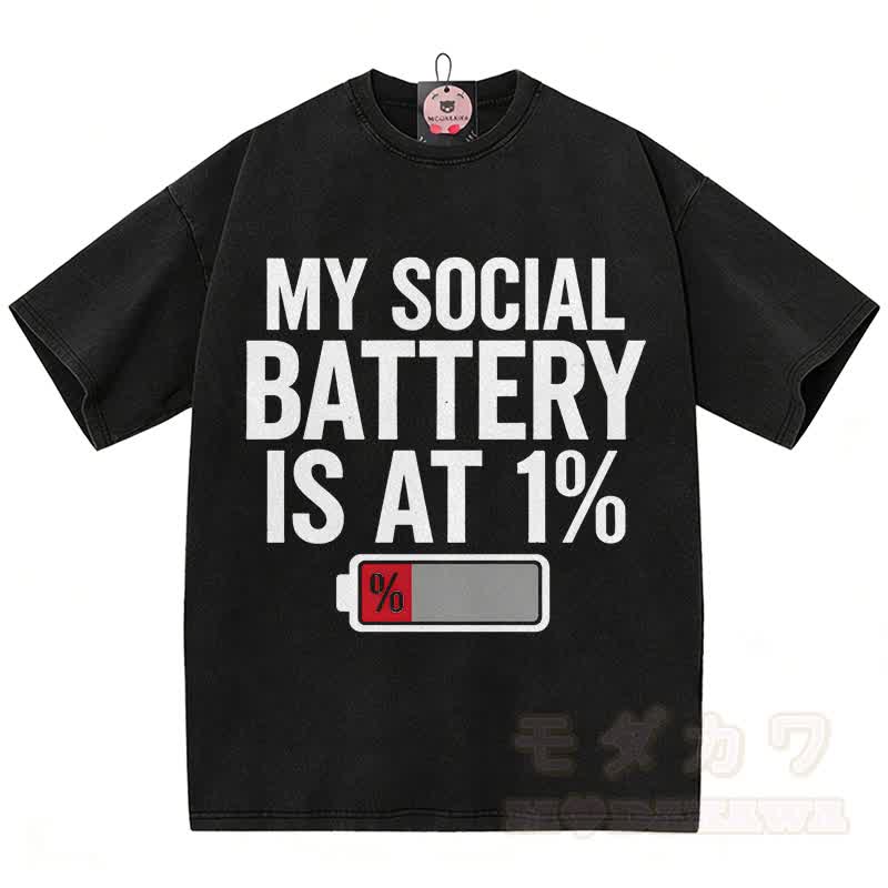 OVERWORKED OVERWHELMED Graphic Modakawa Vintage Washed 100% Cotton T-shirt - Black D - 5XL - image 4