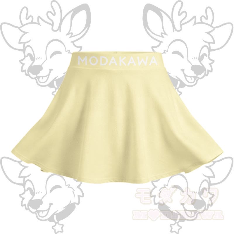MODAKAWA X popipeko Deer Graphic Crop Tank Sport Top Skirt Matching Outfit - Yellow Skirt  - 2XL - image 8