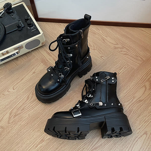  Y2K Lolita Studded Combat Boots - image 5