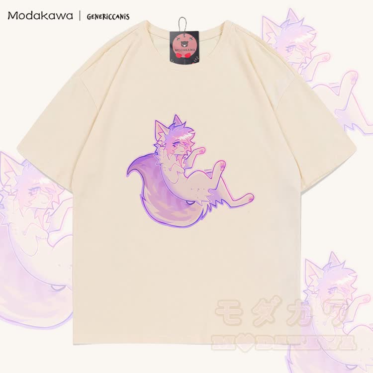 MODAKAWA X genericcanis Fox Graphic 100% Cotton T-shirt - Apricot - 5XL - image 3