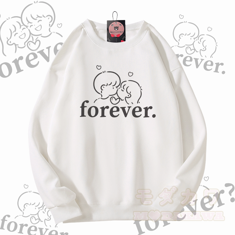 MODAKAWA FOREVER Couple Graphic Unisex Sweatshirt - White - 5XL - image 8