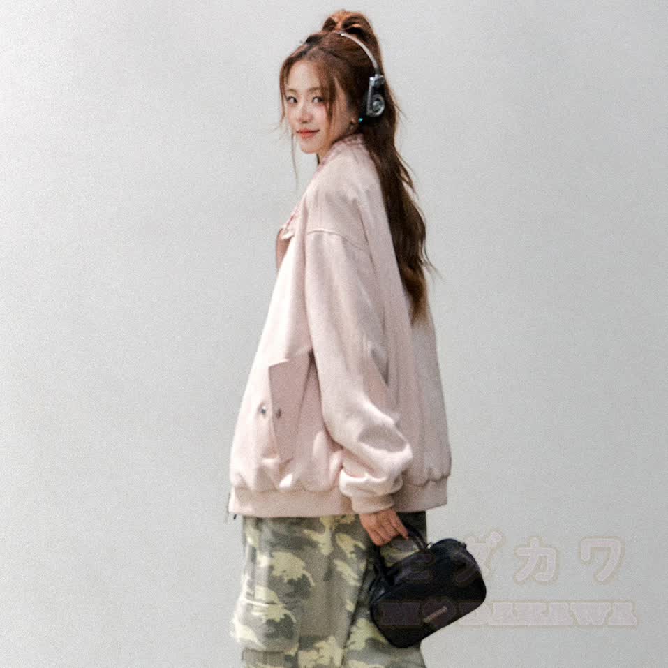 Vintage Plaid Patchwork Jacket and Cargo Pants Two Pieces Set - image 9