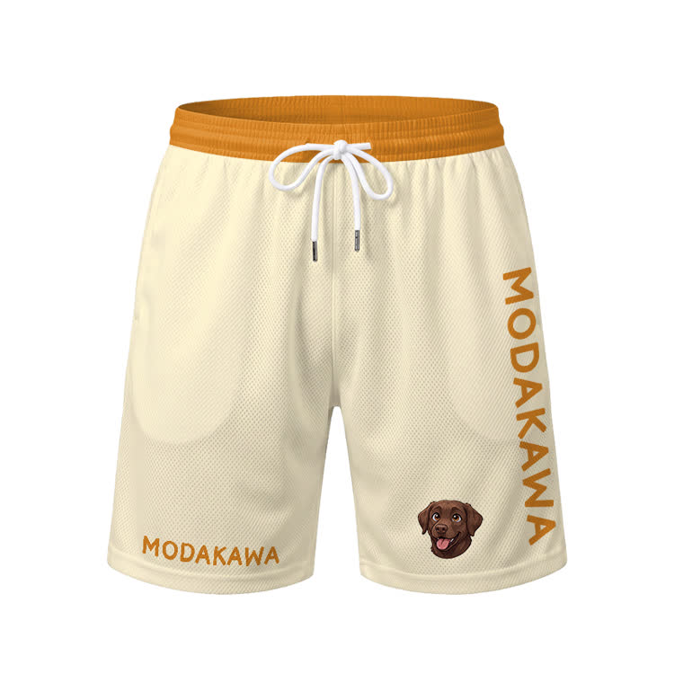 Labrador Graphic Sports T-shirt Drawstring Shorts Modakawa Matching Outfit - Beige Shorts - 5XL - image 11