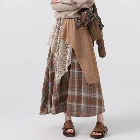 Maillard Sweater and Shirt and Plaid Skirt Three Pieces Set - image 10