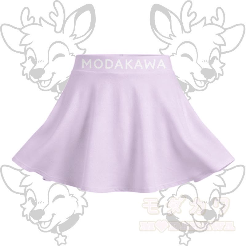 MODAKAWA X popipeko Deer Graphic Crop Tank Sport Top Skirt Matching Outfit - Purple Skirt  - 2XL - image 9