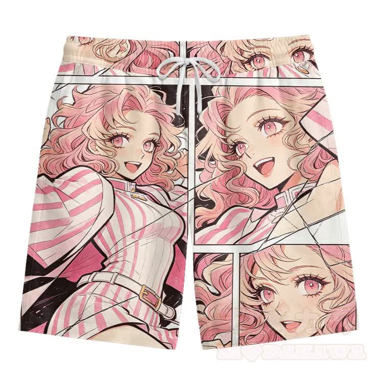 Anime Printed Modakawa Shirt & Matching Shorts - Pink Shorts - 5XL - image 10