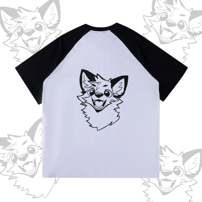 MODAKAWA X atka Happy Fox Graphic Color Block Pocket T-shirt Shorts Matching Outfit - White & Black T-shirt - XL - image 5