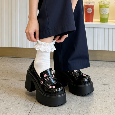 Cute Cat Lolita Leather Shoes - image 4
