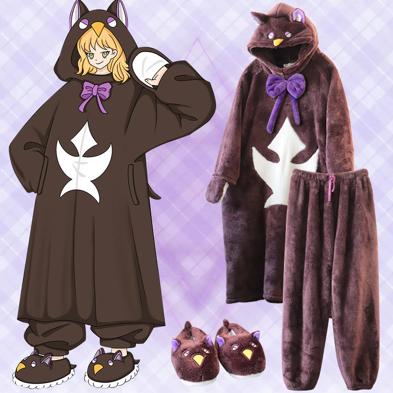 Fischl Anime Plush Pajama Set - Pajama Robe and Slippers and Pants - XL - image 5