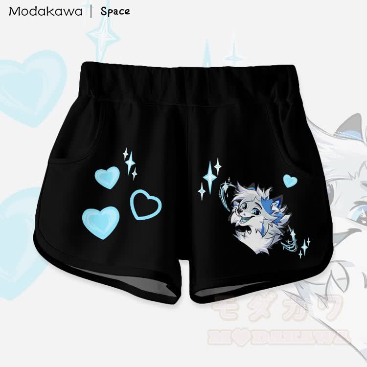 MODAKAWA X Space Barker Graphic Shorts - Black - 5XL - image 3