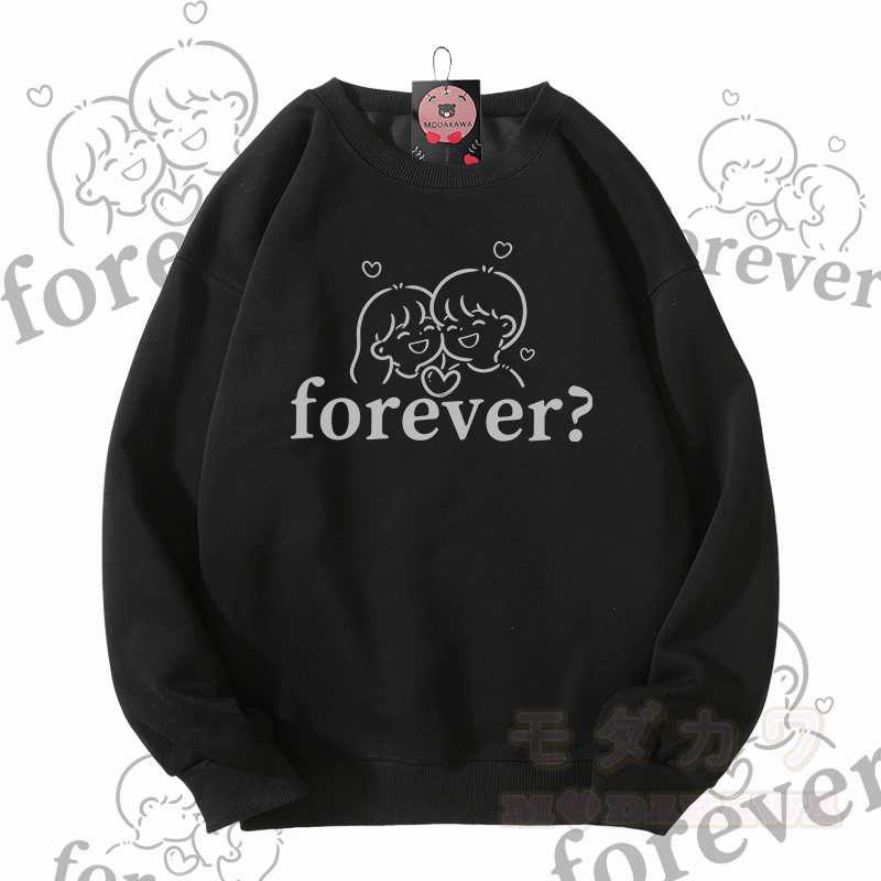 MODAKAWA FOREVER Couple Graphic Unisex Sweatshirt - Black - 5XL - image 9