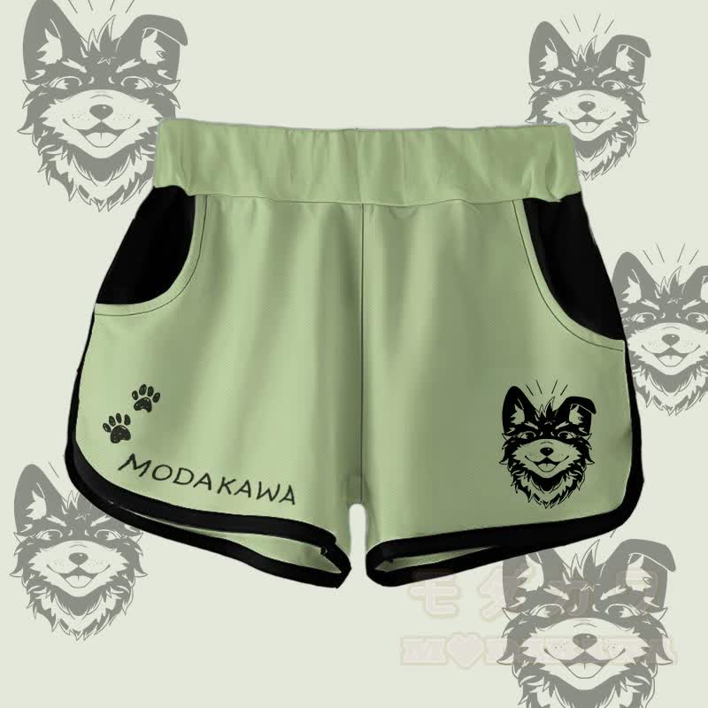 MODAKAWA Gradient Smiling Koda Graphic Shorts - Green - 5XL - image 6