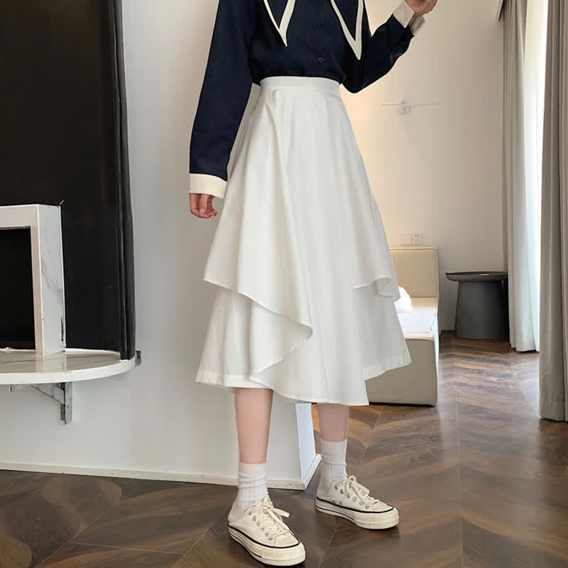 Irregular High Waist Wide Leg Casual Palazzo Pants - image 6