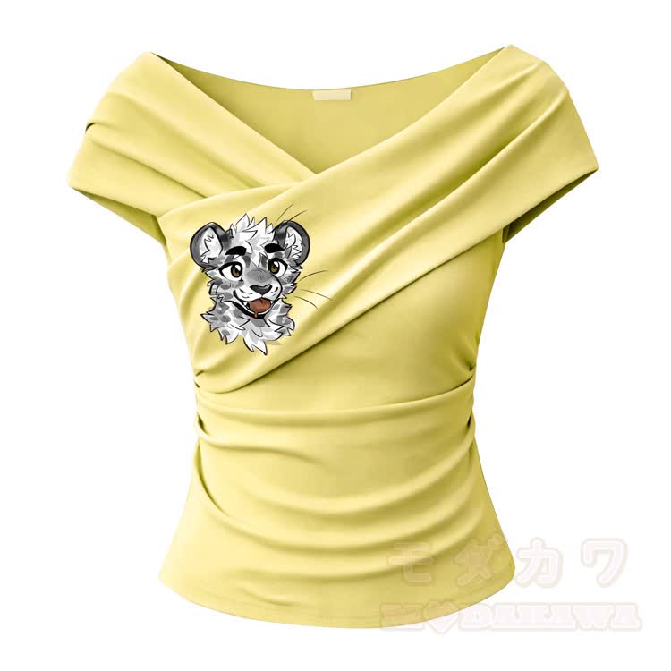MODAKAWA X atka Tiger Graphic Off Shoulder Top & Mesh Maxi Skirt - Yellow Top - One Size - image 8