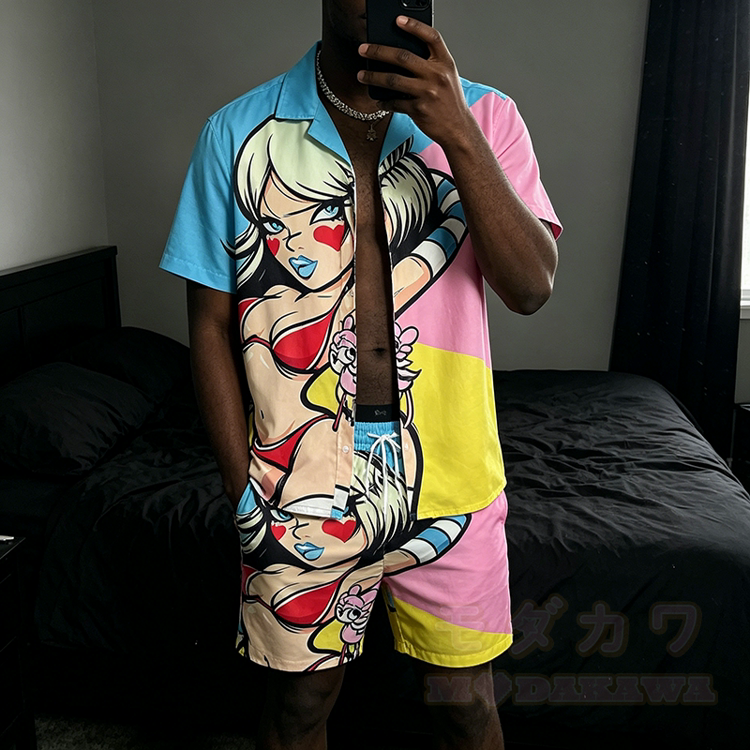 Printed Modakawa Shirt & Shorts Vacation Set - image 34