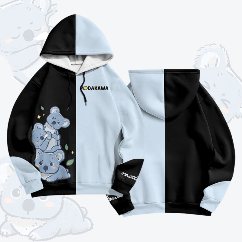 Koala Graphic Modakawa Pullover Hoodie - Blue & Black - 6XL - image 3