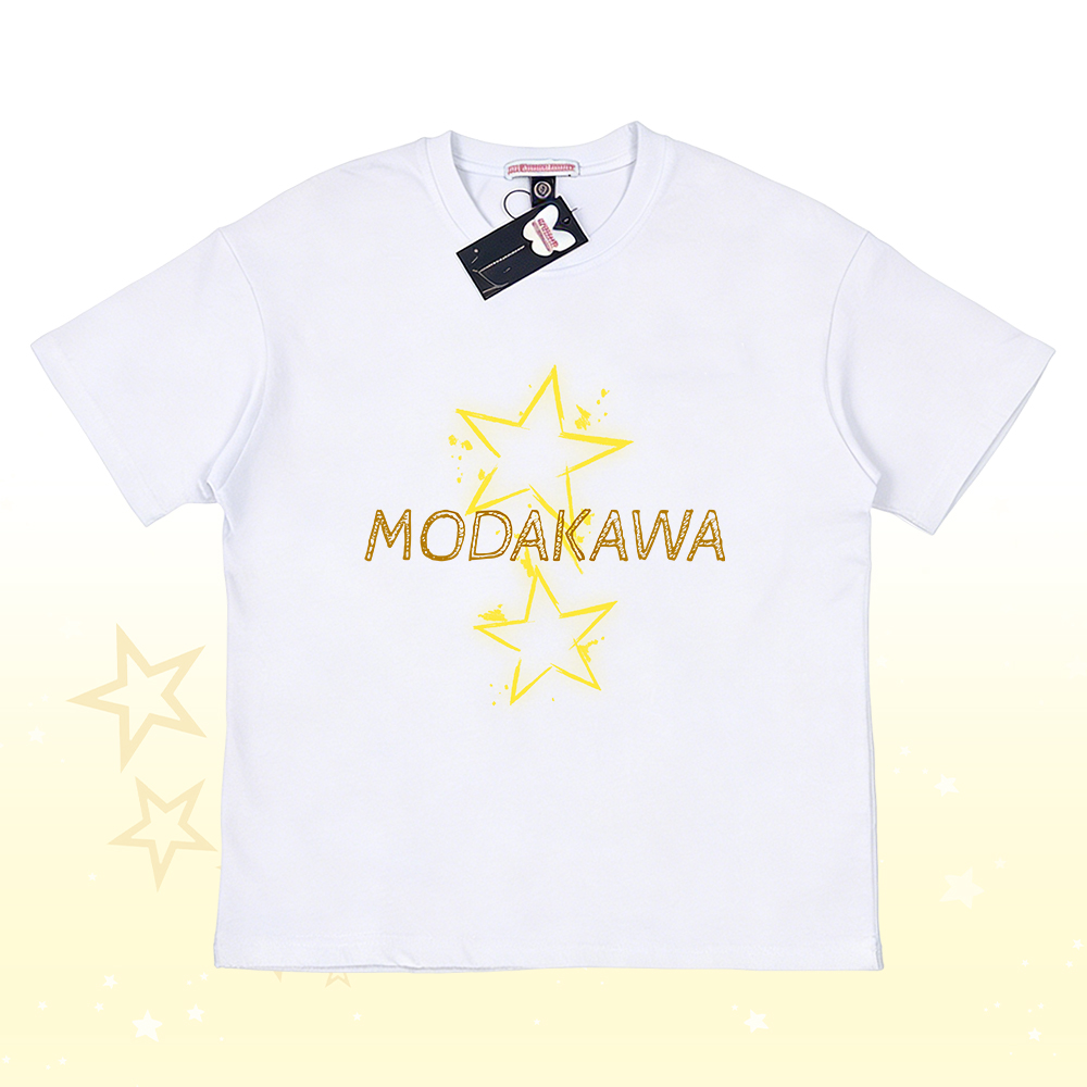 Star Graphic 100% Cotton T-shirt Gradient Shorts Modakawa Matching Outfit - White & Yellow T-shirt - 5XL - image 6
