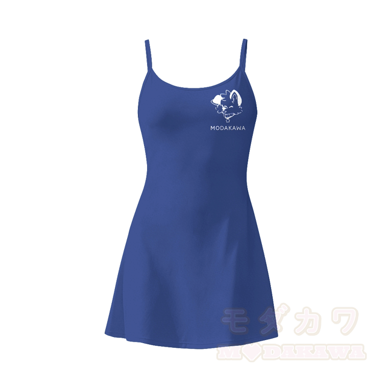 MODAKAWA X popipeko Tongue Out Puppy Graphic Sleeveless Workout Tennis Dress with Hidden Pocket Shorts - Dark Blue - 2XL - image 6