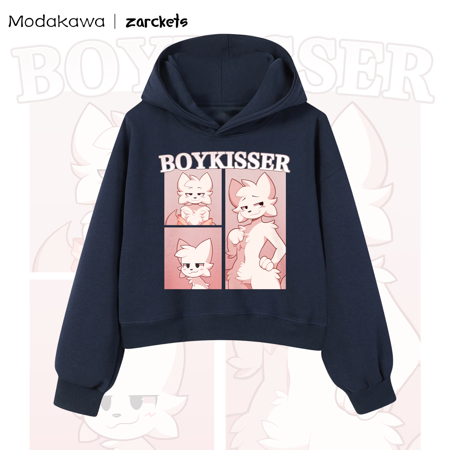 MODAKAWA x Zarckets Cat Print Hoodie - Navy Blue - 3XL - image 11