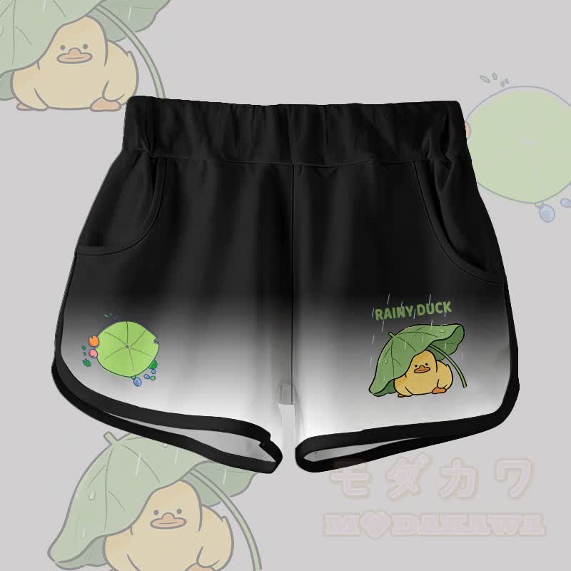 RAINY DUCK Graphic 100% Cotton T-shirt Gradient Shorts Modakawa Matching Outfit - Black Shorts - 5XL - image 6