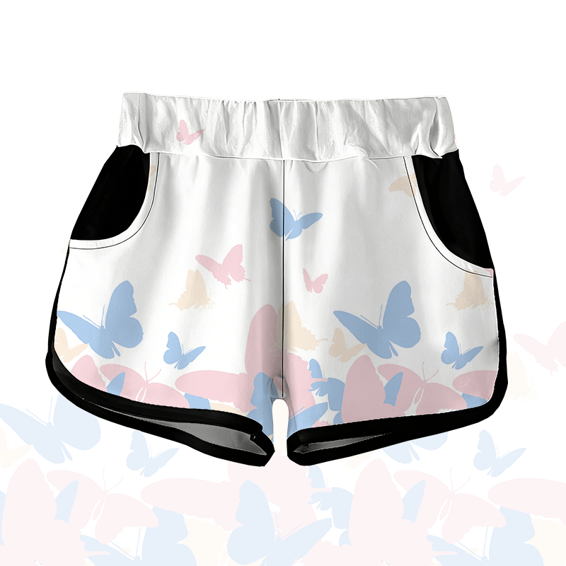 MODAKAWA Butterfly Graphic Shorts - White - 5XL - image 3