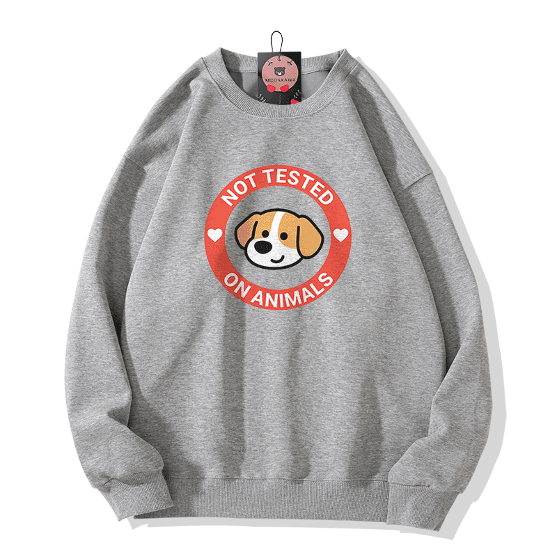 NOT TESTED ON ANIMALS Puppy Graphic Modakawa Sweatshirt - Grey - 5XL - image 3