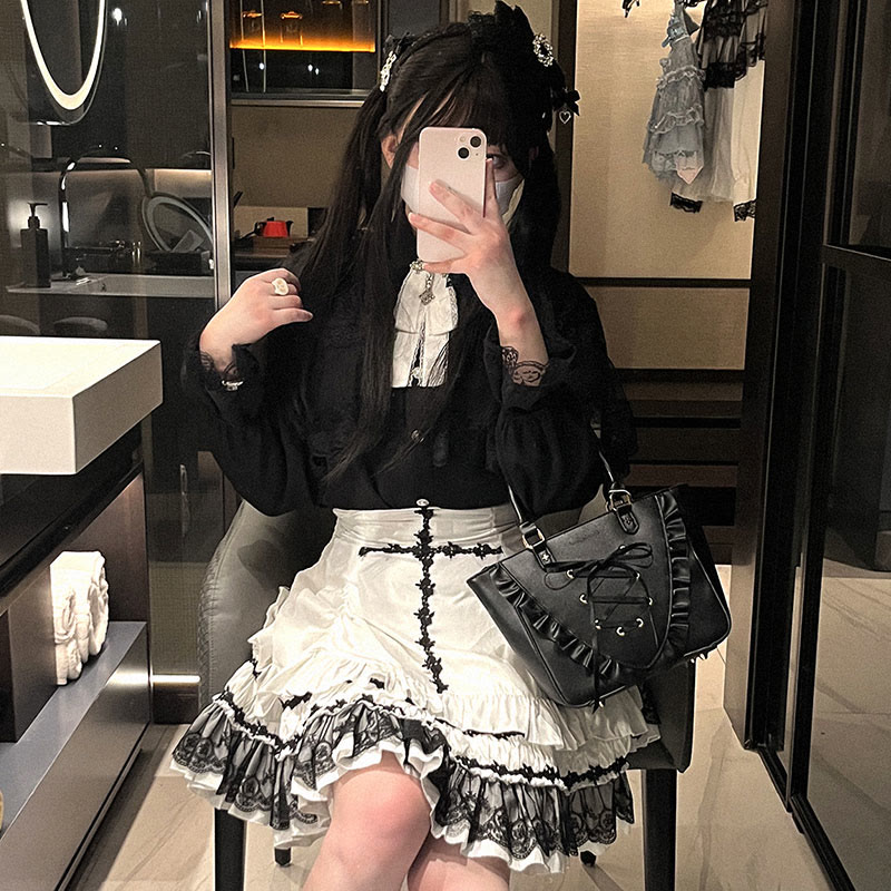 Cross Lace Flounce Skirt - image 6