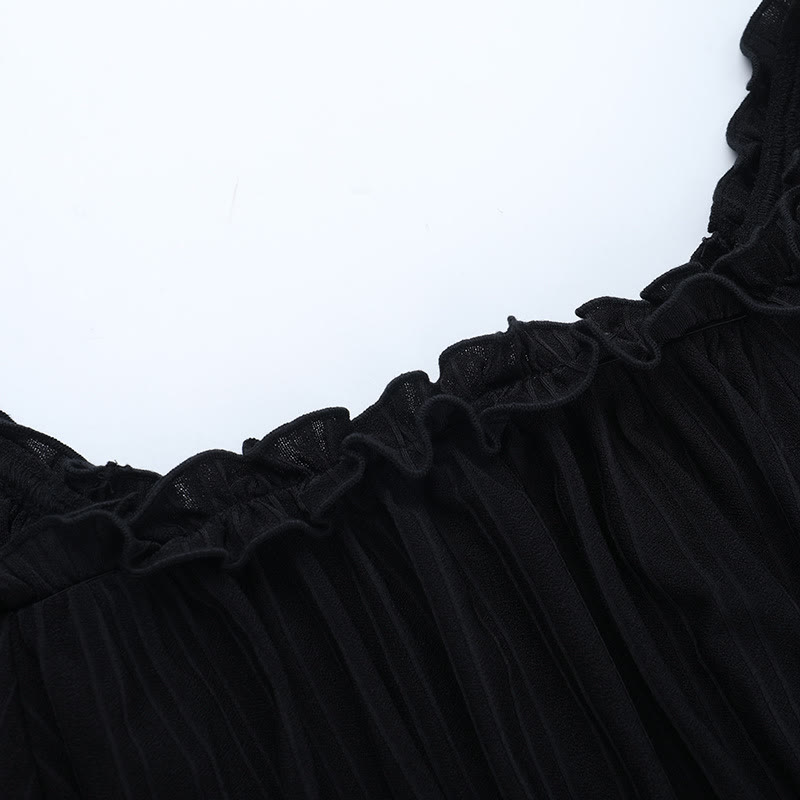 Gothic Lace Square Neck Dress and Top Two Pieces Set - image 7