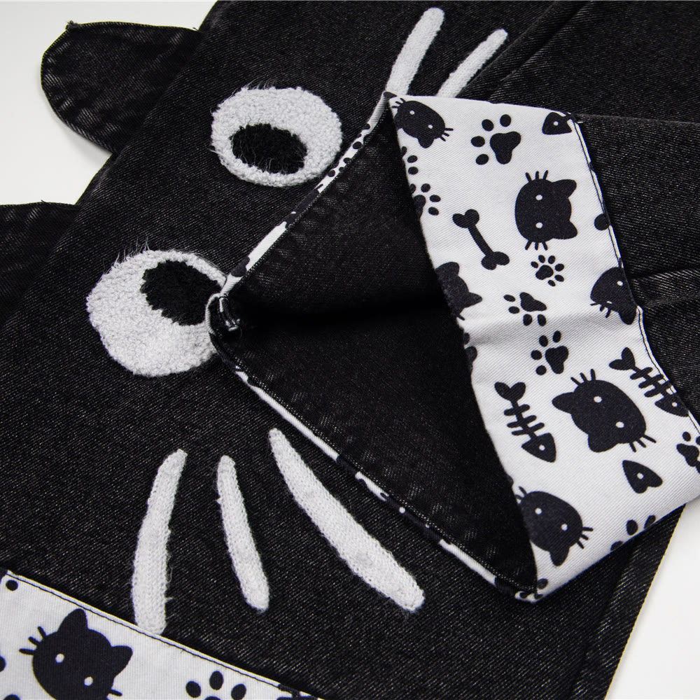 Vintage Cat Embroidery Casual Long Pants - image 8