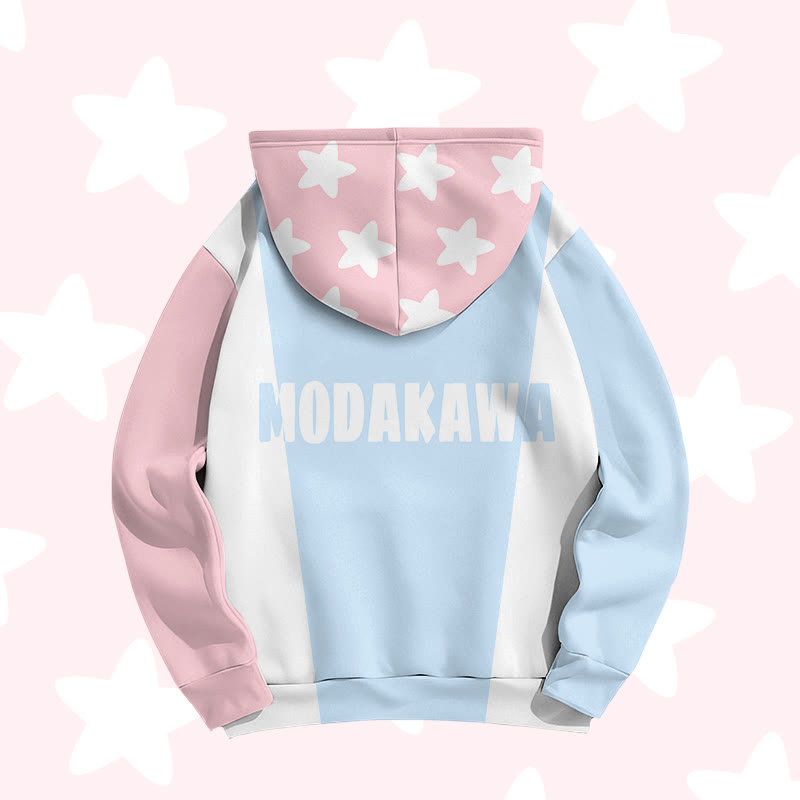 MODAKAWA Color Block Star Graphic All Over Print Pullover Hoodie - image 3