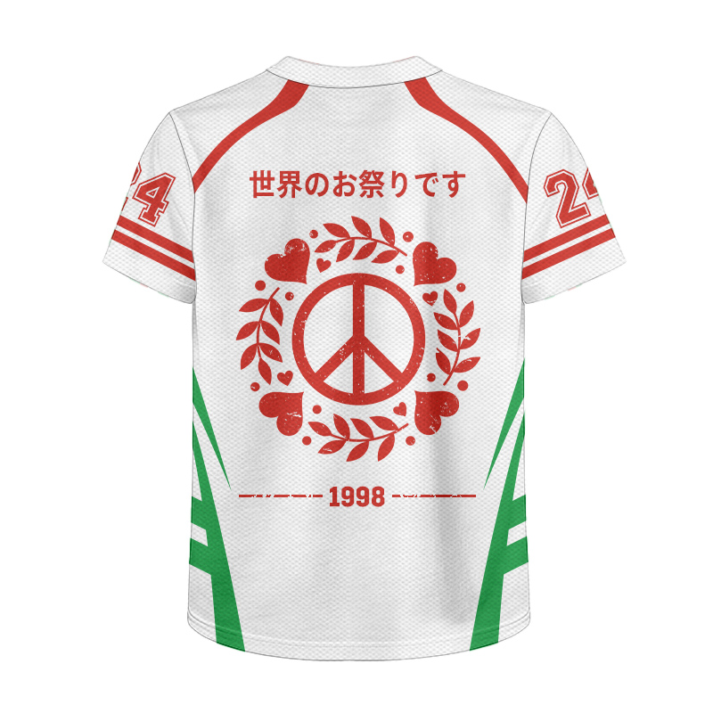 Peace Love Number Graphic Modakawa Unisex Jersey T-shirt - image 4