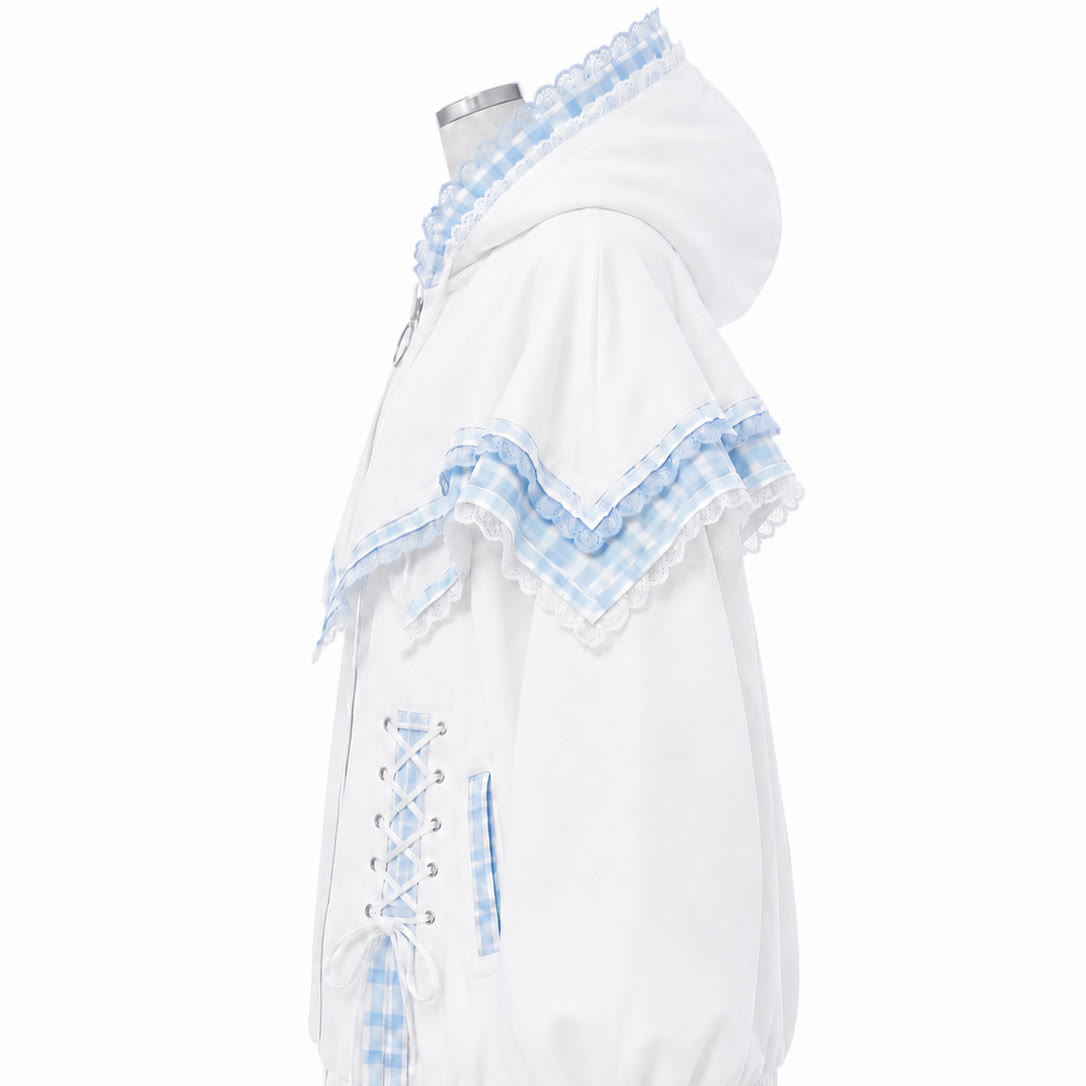 Y2K Dark Plaid Hooded Jacket - image 10