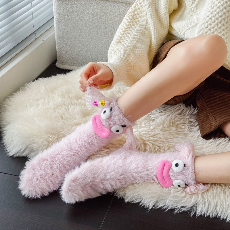 Cute Funny Plush Mid-Calf Sleep Socks - image 13