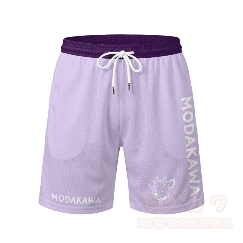 MODAKAWA X popipeko Deer Graphic Men's Sports T-shirt Drawstring Shorts Matching Outfit - Purple Shorts - 5XL - image 9