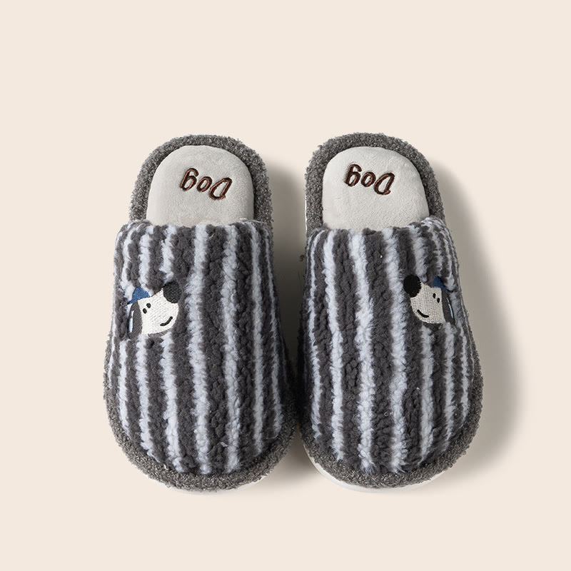Cute Dopamine Cat Plush Slippers - Black - 44/45 - image 8