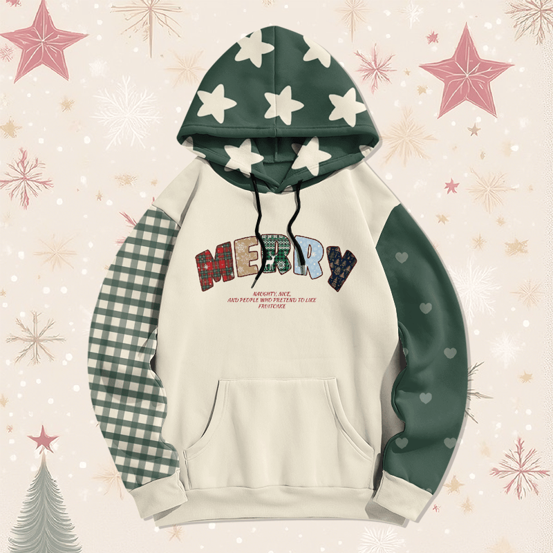 MODAKAWA Merry Christmas Graphic All Over Print Pullover Hoodie - image 5