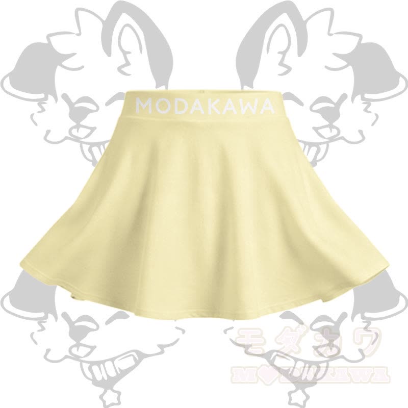 MODAKAWA X popipeko Puppy Graphic Modakawa Crop Tank Sport Top Skirt Matching Outfit - Yellow Skirt - 2XL - image 9