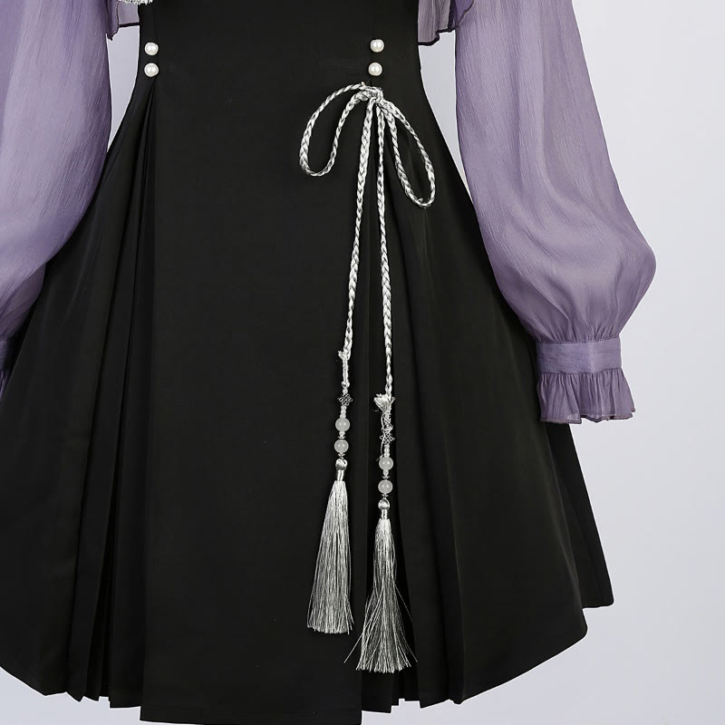 3D Butterfly Pearl Decor Top Lace-up Slip Dress - image 13